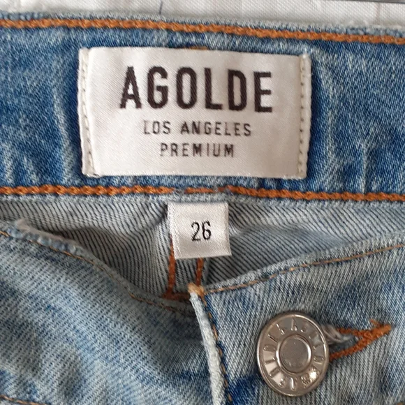 AGOLDE  distressed blue jeans size 26 - Picture 8 of 16